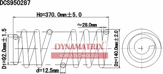 Dynamatrix DCS950287 - Пружина ходовой части avtokuzovplus.com.ua