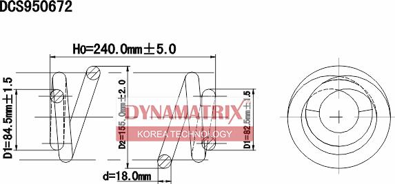 Dynamatrix DCS950672 - Пружина ходової частини autocars.com.ua