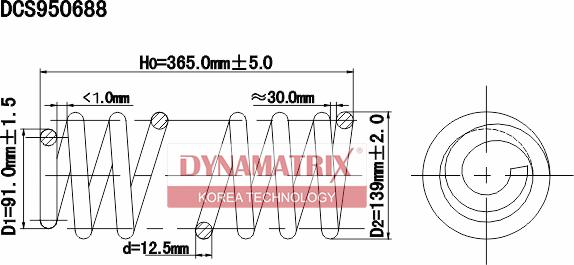 Dynamatrix DCS950688 - Пружина ходової частини autocars.com.ua