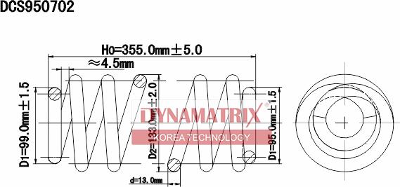 Dynamatrix DCS950702 - Пружина ходової частини autocars.com.ua