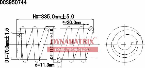 Dynamatrix DCS950744 - Пружина ходової частини autocars.com.ua