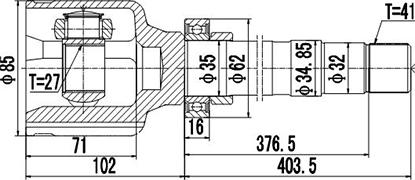 Dynamatrix DCV610038 - Шарнірний комплект, ШРУС, приводний вал autocars.com.ua