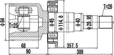 Dynamatrix DCV618041 - Шарнірний комплект, ШРУС, приводний вал autocars.com.ua