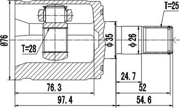 Dynamatrix DCV623020 - Шарнирный комплект, ШРУС, приводной вал avtokuzovplus.com.ua