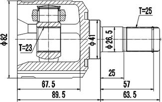 Dynamatrix DCV624008 - Шарнірний комплект, ШРУС, приводний вал autocars.com.ua