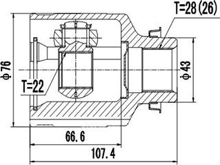 Dynamatrix DCV627004 - Шарнірний комплект, ШРУС, приводний вал autocars.com.ua