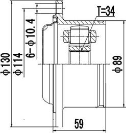 Dynamatrix DCV650019 - Шарнирный комплект, ШРУС, приводной вал avtokuzovplus.com.ua