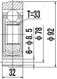 Dynamatrix DCV653001 - Шарнирный комплект, ШРУС, приводной вал autodnr.net