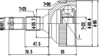 Dynamatrix DCV810005 - Шарнирный комплект, ШРУС, приводной вал avtokuzovplus.com.ua