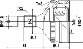 Dynamatrix DCV810019 - Шарнірний комплект, ШРУС, приводний вал autocars.com.ua