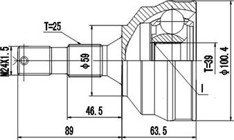 Dynamatrix DCV810085 - Шарнірний комплект, ШРУС, приводний вал autocars.com.ua