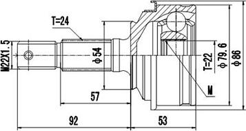 Dynamatrix DCV814006 - Шарнірний комплект, ШРУС, приводний вал autocars.com.ua