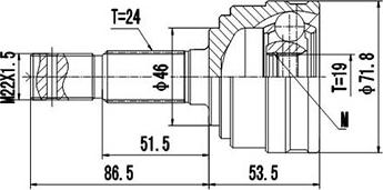 Dynamatrix DCV814012 - Шарнірний комплект, ШРУС, приводний вал autocars.com.ua