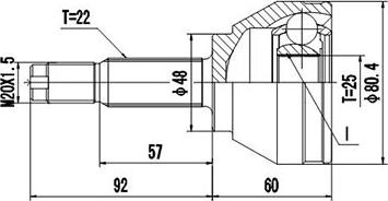 Dynamatrix DCV817006 - Шарнирный комплект, ШРУС, приводной вал avtokuzovplus.com.ua