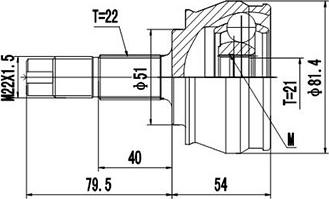 Dynamatrix DCV817014 - Шарнирный комплект, ШРУС, приводной вал avtokuzovplus.com.ua