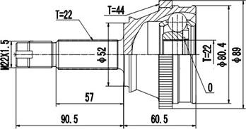 Dynamatrix DCV817020 - Шарнірний комплект, ШРУС, приводний вал autocars.com.ua