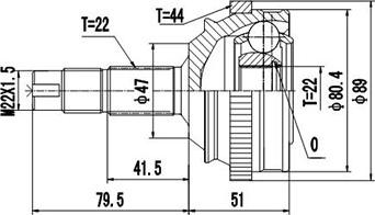 Dynamatrix DCV817022 - Шарнірний комплект, ШРУС, приводний вал autocars.com.ua