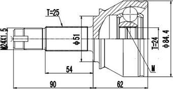 Dynamatrix DCV817031 - Шарнирный комплект, ШРУС, приводной вал avtokuzovplus.com.ua