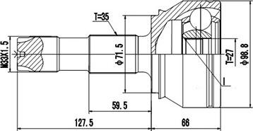 Dynamatrix DCV817055 - Шарнирный комплект, ШРУС, приводной вал autodnr.net