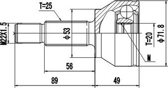 Dynamatrix DCV818001 - Шарнірний комплект, ШРУС, приводний вал autocars.com.ua