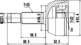 Dynamatrix DCV818006 - Шарнирный комплект, ШРУС, приводной вал avtokuzovplus.com.ua