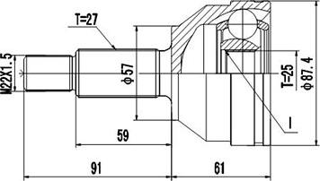 Dynamatrix DCV818010 - Шарнирный комплект, ШРУС, приводной вал avtokuzovplus.com.ua