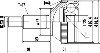 Dynamatrix DCV818011 - Шарнирный комплект, ШРУС, приводной вал avtokuzovplus.com.ua