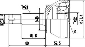 Dynamatrix DCV818015 - Шарнирный комплект, ШРУС, приводной вал avtokuzovplus.com.ua