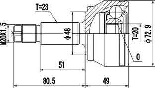 Dynamatrix DCV818017 - Шарнирный комплект, ШРУС, приводной вал autodnr.net