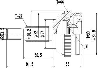 Dynamatrix DCV818024 - Шарнирный комплект, ШРУС, приводной вал avtokuzovplus.com.ua