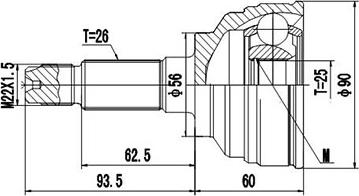 Dynamatrix DCV818031 - Шарнирный комплект, ШРУС, приводной вал avtokuzovplus.com.ua