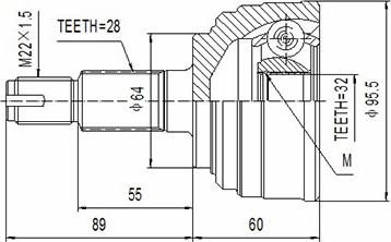 Dynamatrix DCV823035 - Шарнірний комплект, ШРУС, приводний вал autocars.com.ua