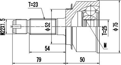 Dynamatrix DCV823104 - Шарнірний комплект, ШРУС, приводний вал autocars.com.ua