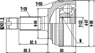 Dynamatrix DCV823118 - Шарнірний комплект, ШРУС, приводний вал autocars.com.ua