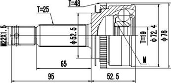 Dynamatrix DCV824041 - Шарнирный комплект, ШРУС, приводной вал avtokuzovplus.com.ua