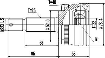 Dynamatrix DCV824046 - Шарнирный комплект, ШРУС, приводной вал avtokuzovplus.com.ua