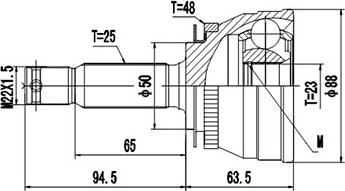 Dynamatrix DCV824047 - Шарнірний комплект, ШРУС, приводний вал autocars.com.ua