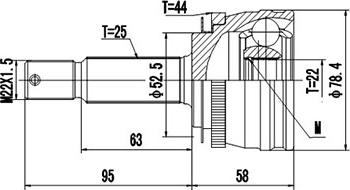 Dynamatrix DCV824065 - Шарнірний комплект, ШРУС, приводний вал autocars.com.ua