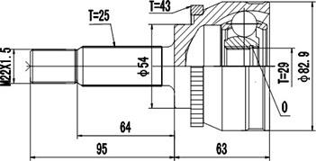 Dynamatrix DCV839022 - Шарнирный комплект, ШРУС, приводной вал autodnr.net