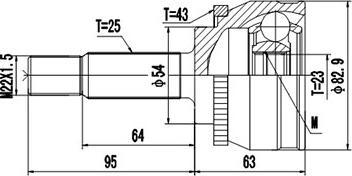 Dynamatrix DCV839024 - Шарнирный комплект, ШРУС, приводной вал autodnr.net