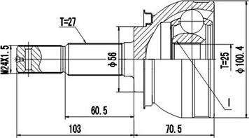 Dynamatrix DCV841063 - Шарнирный комплект, ШРУС, приводной вал avtokuzovplus.com.ua