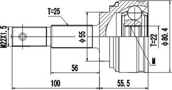 Dynamatrix DCV841109 - Шарнирный комплект, ШРУС, приводной вал avtokuzovplus.com.ua