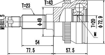 Dynamatrix DCV844001 - Шарнирный комплект, ШРУС, приводной вал autodnr.net