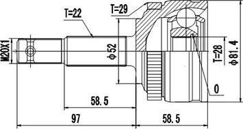 Dynamatrix DCV844020 - Шарнирный комплект, ШРУС, приводной вал avtokuzovplus.com.ua