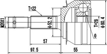 Dynamatrix DCV844046 - Шарнірний комплект, ШРУС, приводний вал autocars.com.ua