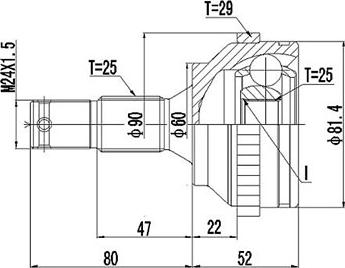 Dynamatrix DCV845036 - Шарнирный комплект, ШРУС, приводной вал avtokuzovplus.com.ua