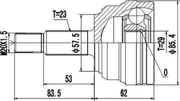 Dynamatrix DCV850003 - Шарнірний комплект, ШРУС, приводний вал autocars.com.ua