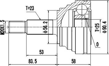 Dynamatrix DCV850026 - Шарнірний комплект, ШРУС, приводний вал autocars.com.ua