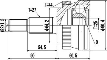 Dynamatrix DCV850065 - Шарнірний комплект, ШРУС, приводний вал autocars.com.ua