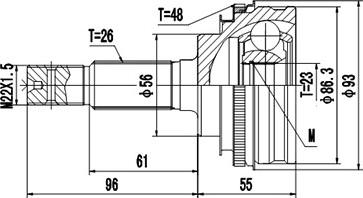 Dynamatrix DCV859006 - Шарнирный комплект, ШРУС, приводной вал autodnr.net